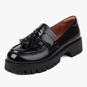 Elegant Black Tassel Loafers for Women
